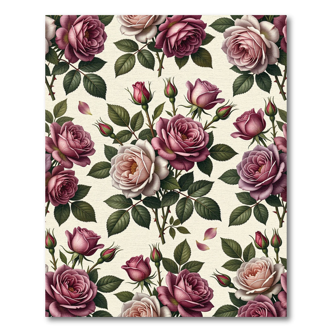Elegant Romantic Pink Rose Garden Rug