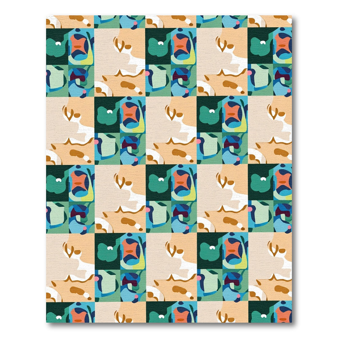 Abstract Patchwork Geo Color Block Rug