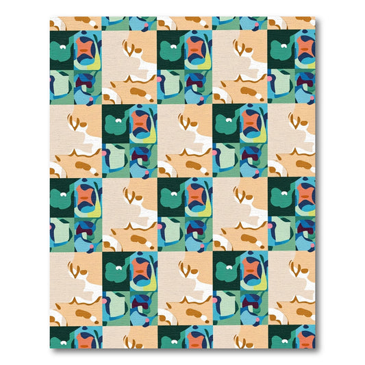 Abstract Patchwork Geo Color Block Rug