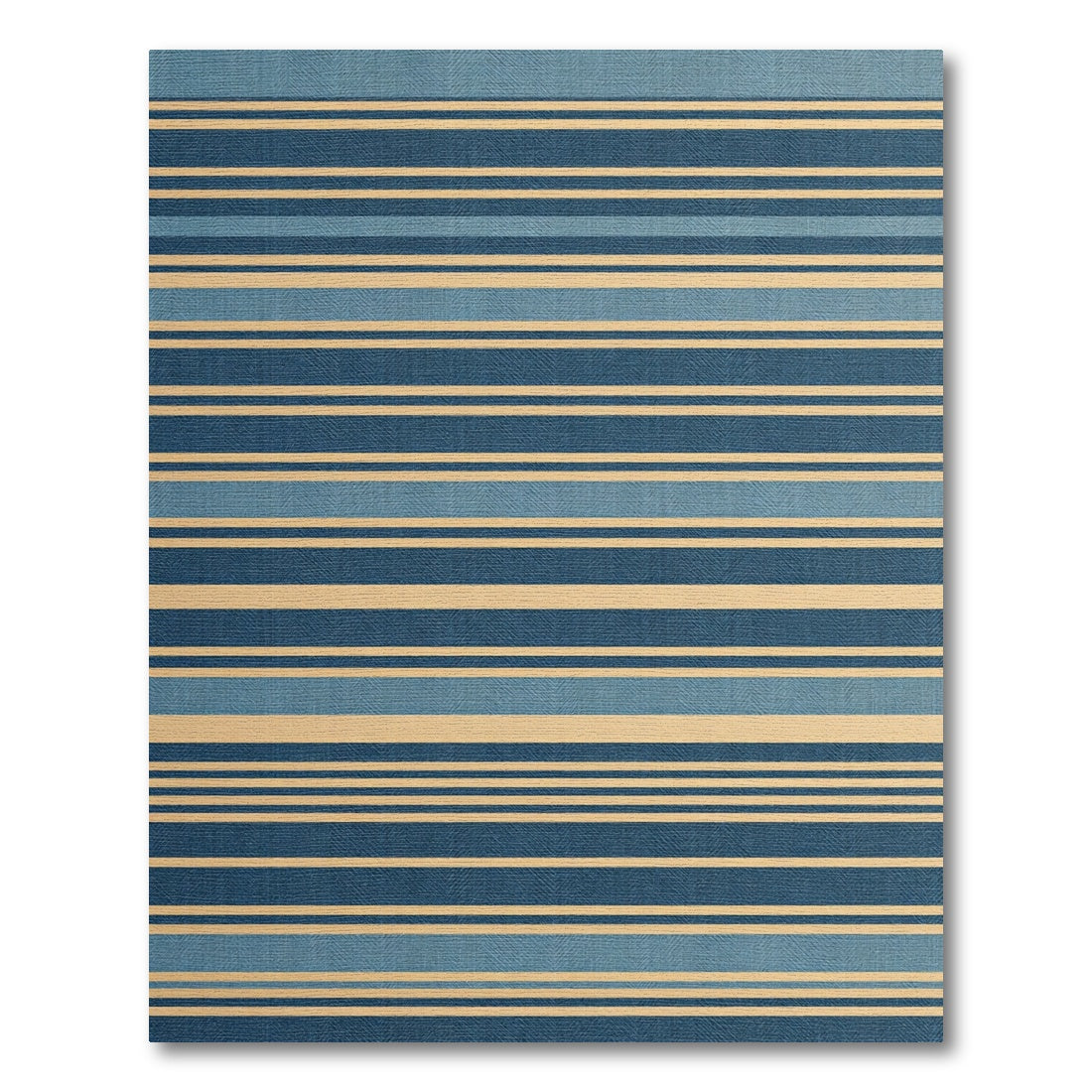 Modern Blue Striped Linear Area Rug