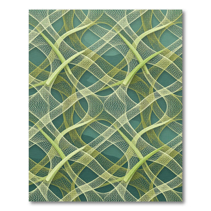 Emerald Woven Intertwined Mesh Ribbon Rug