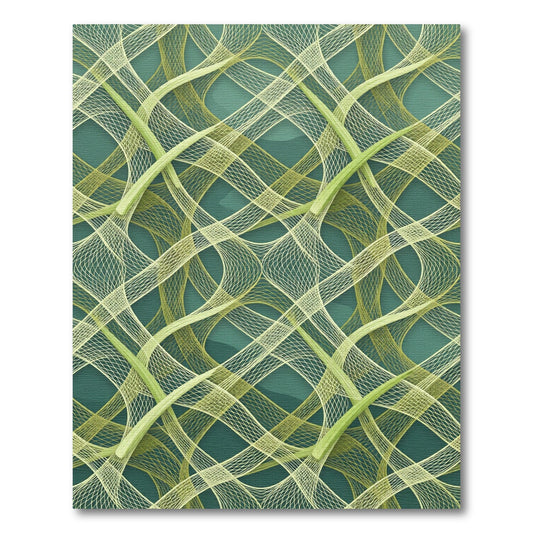 Emerald Woven Intertwined Mesh Ribbon Rug