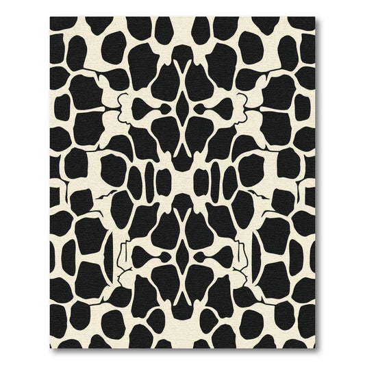Black Cream Irregular Spots Rug