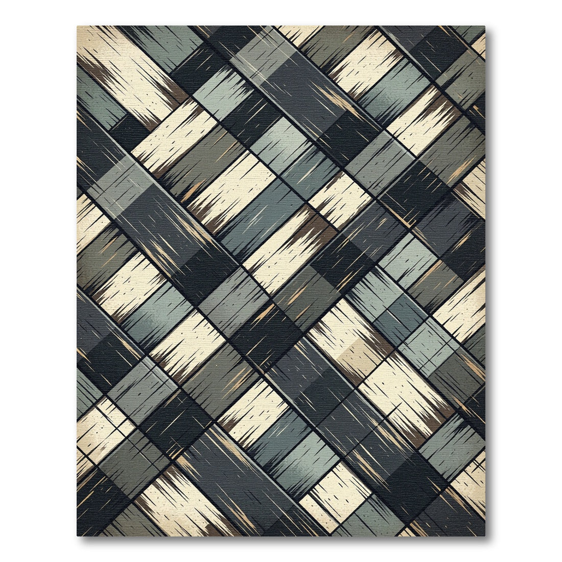 Textured Charcoal and Cream Diagonal Weave Rug