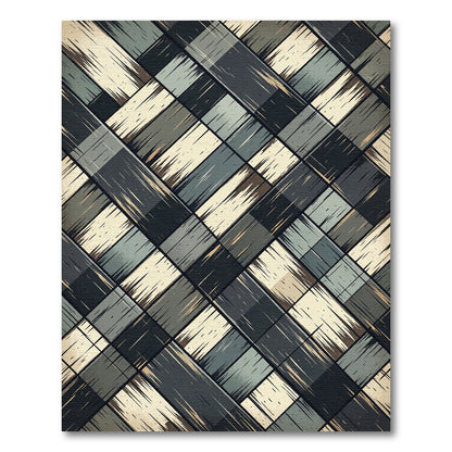Textured Charcoal and Cream Diagonal Weave Rug