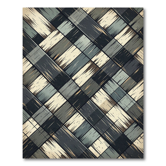 Textured Charcoal and Cream Diagonal Weave Rug