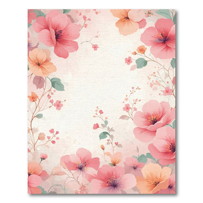 Delicate Pink Blossom Floral Arrangement Rug