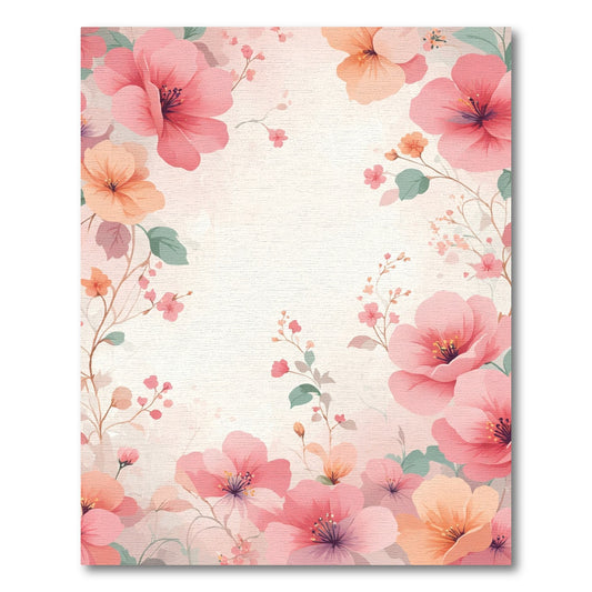 Delicate Pink Blossom Floral Arrangement Rug