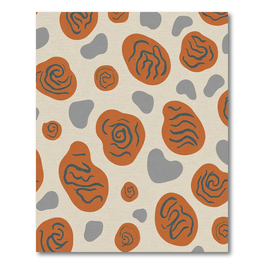 Abstract Terracotta Swirl Organic Shapes Rug