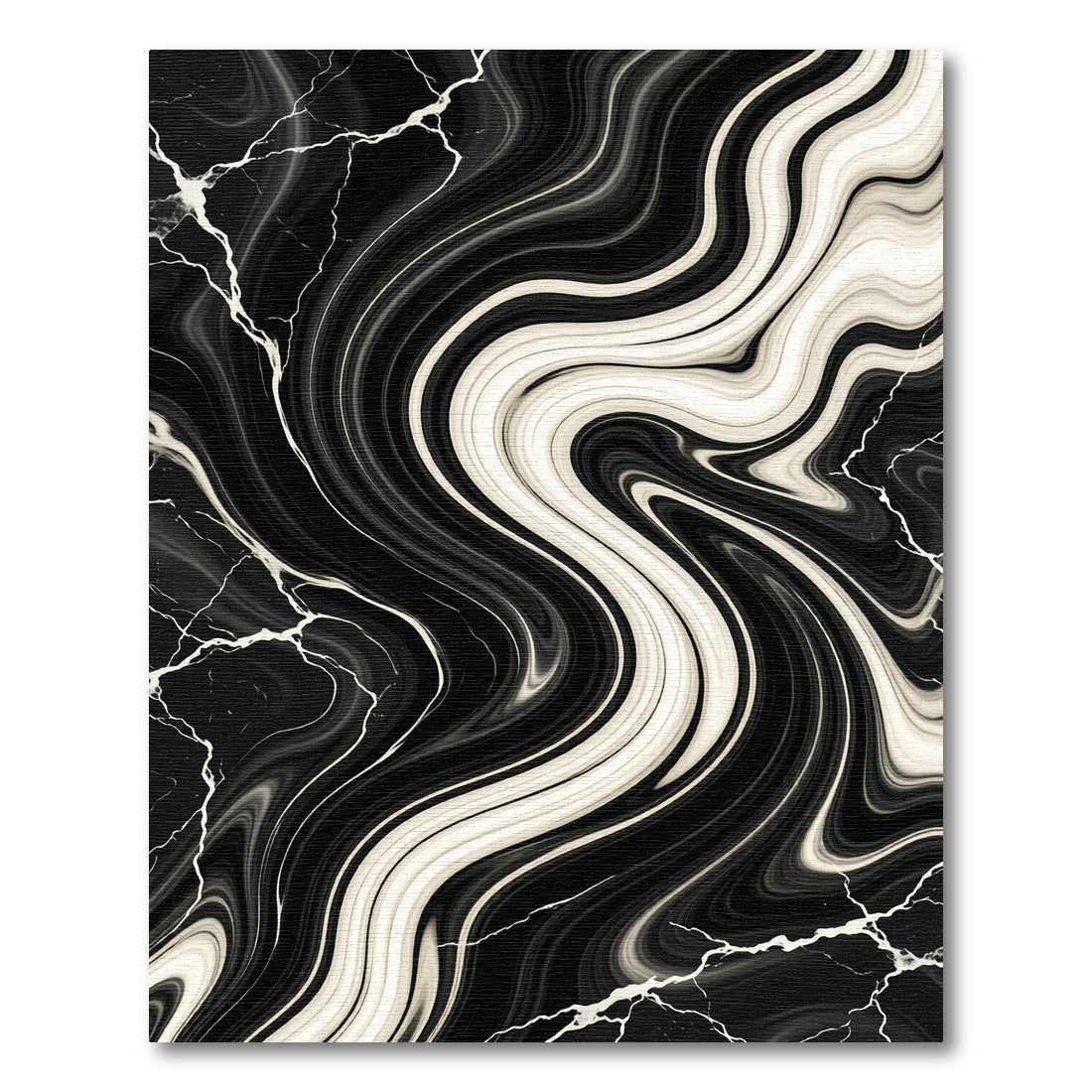 Monochrome Marble Abstract Liquid Swirl Rug