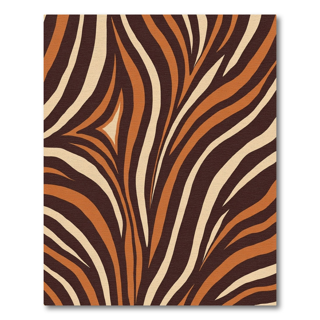 Brown Orange Cream Animal Print Rug