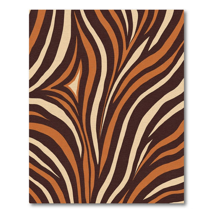 Brown Orange Cream Animal Print Rug