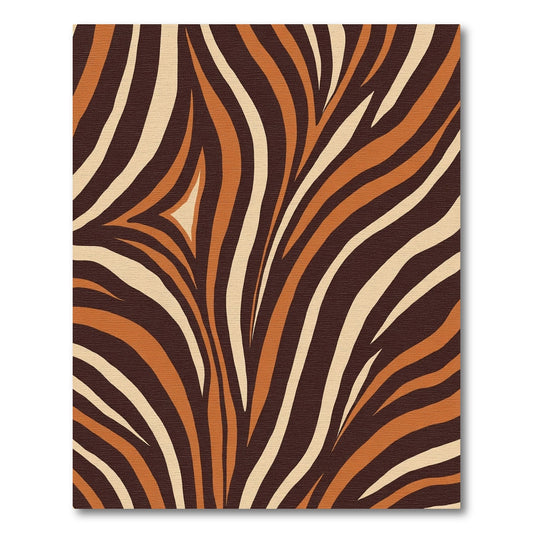 Brown Orange Cream Animal Print Rug