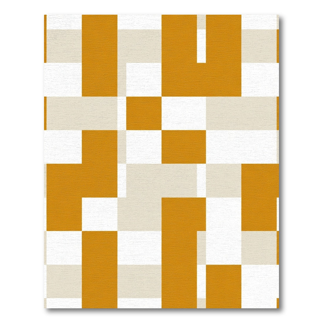 Geometric Amber White Blocks Rug