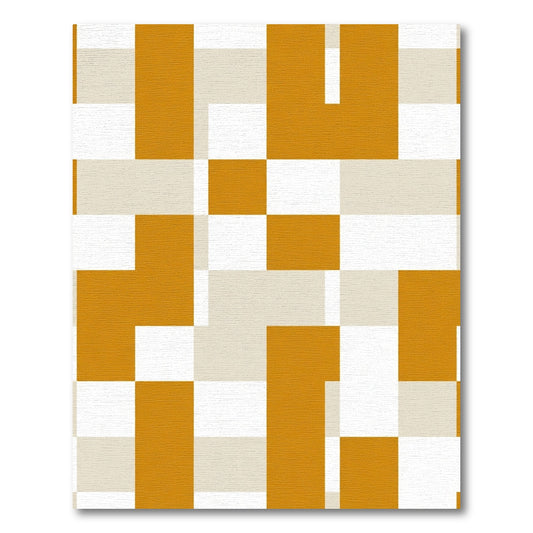 Geometric Amber White Blocks Rug