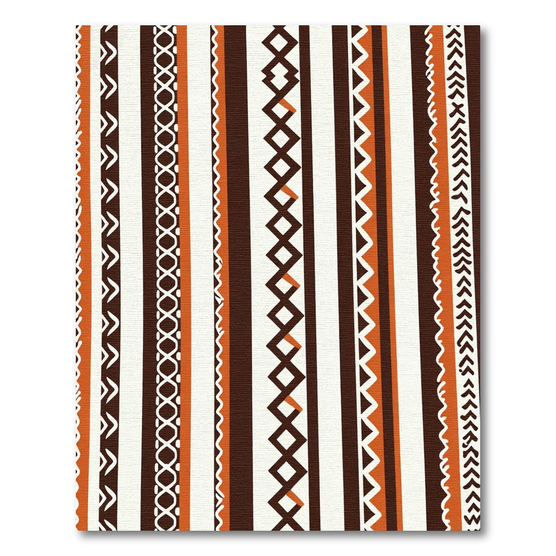Striped Earthy Orange Tribal Geometric Rug