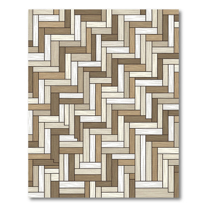 Neutral Tones Herringbone Parallel Wood Plank Rug