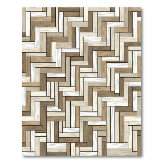 Neutral Tones Herringbone Parallel Wood Plank Rug