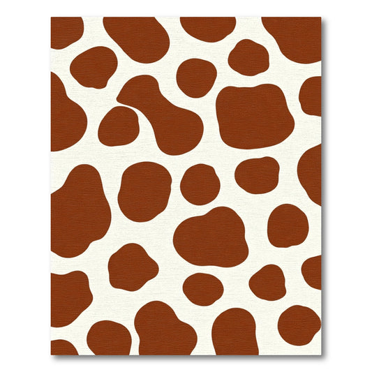Brown White Freeform Spots Rug