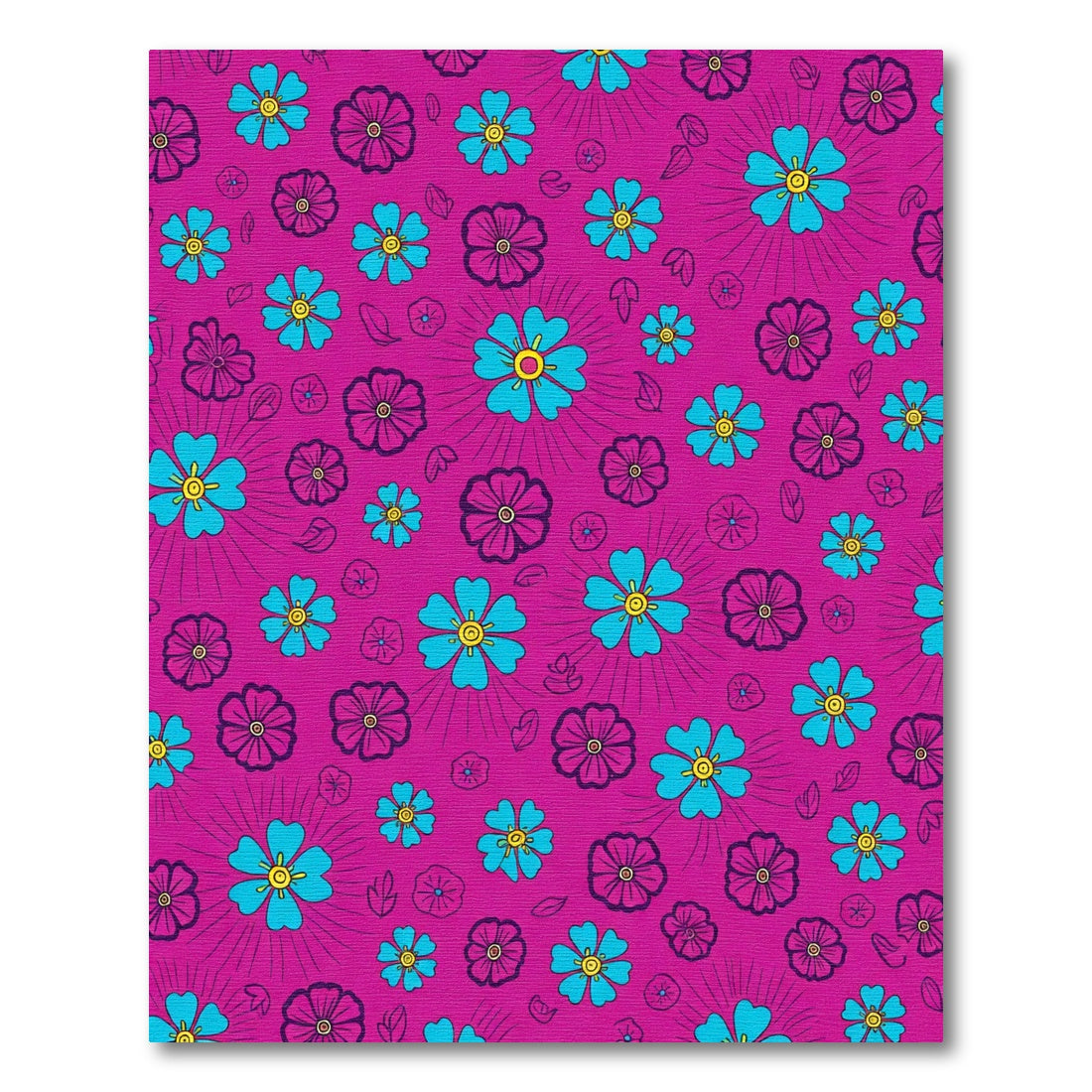 Vivid Magenta Floral Burst Rug
