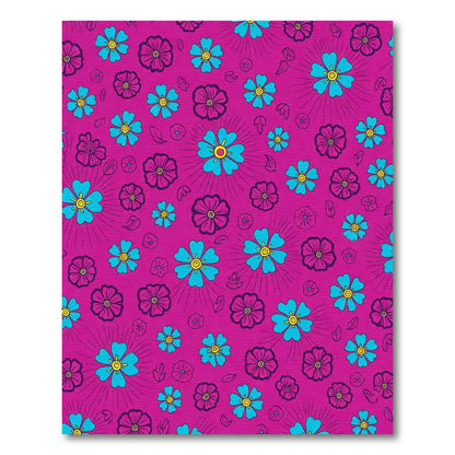 Vivid Magenta Floral Burst Rug