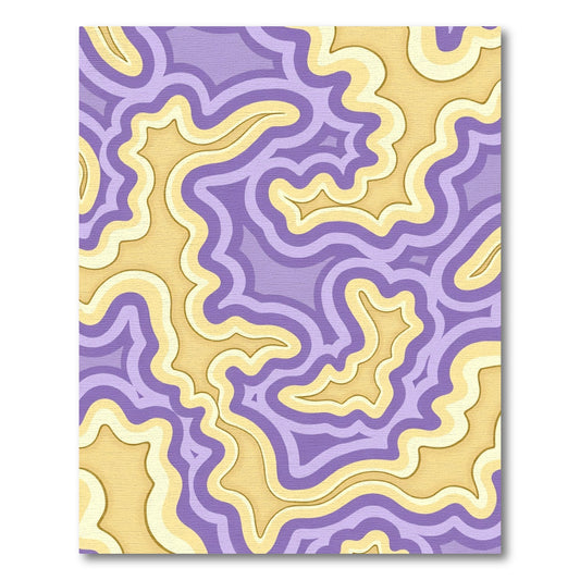 Lavender Cream Swirling Organic Lines Rug