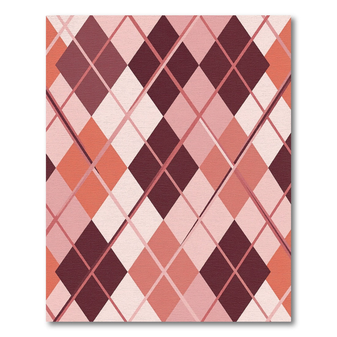 Deep Rose Diamond Lattice Foulard Rug