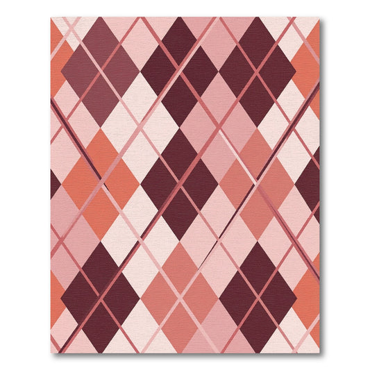 Deep Rose Diamond Lattice Foulard Rug