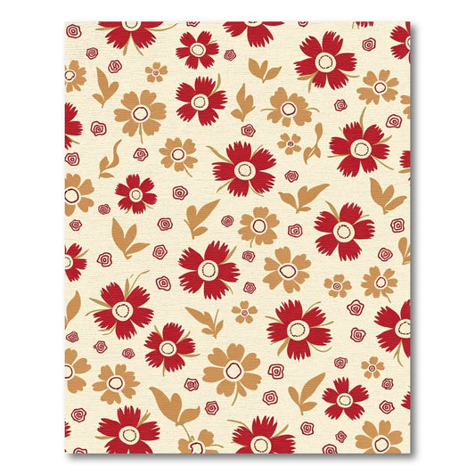 Crimson Gold Floral Garden Rug