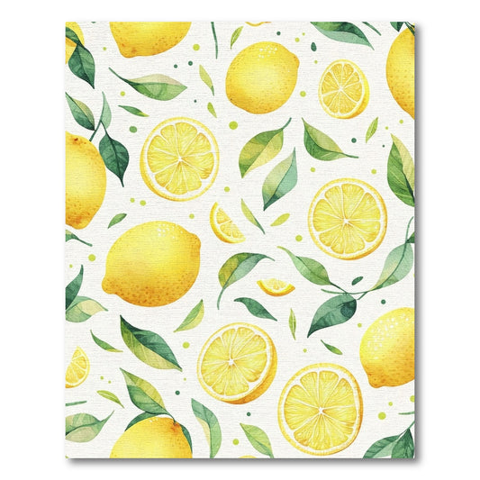 Vibrant Watercolor Lemons Green Leaves Rug
