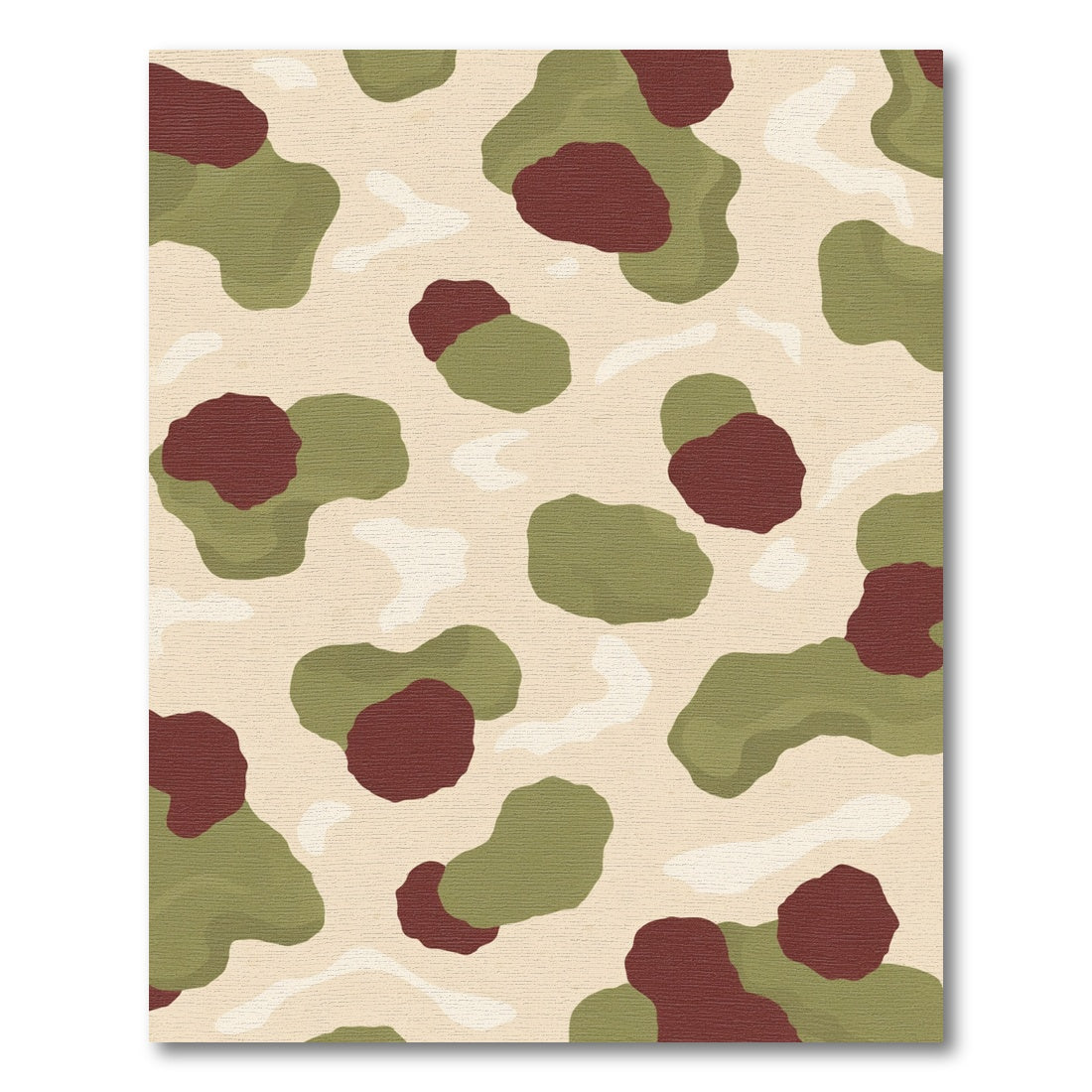 Olive Green Camouflage Blob Rug