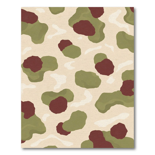 Olive Green Camouflage Blob Rug