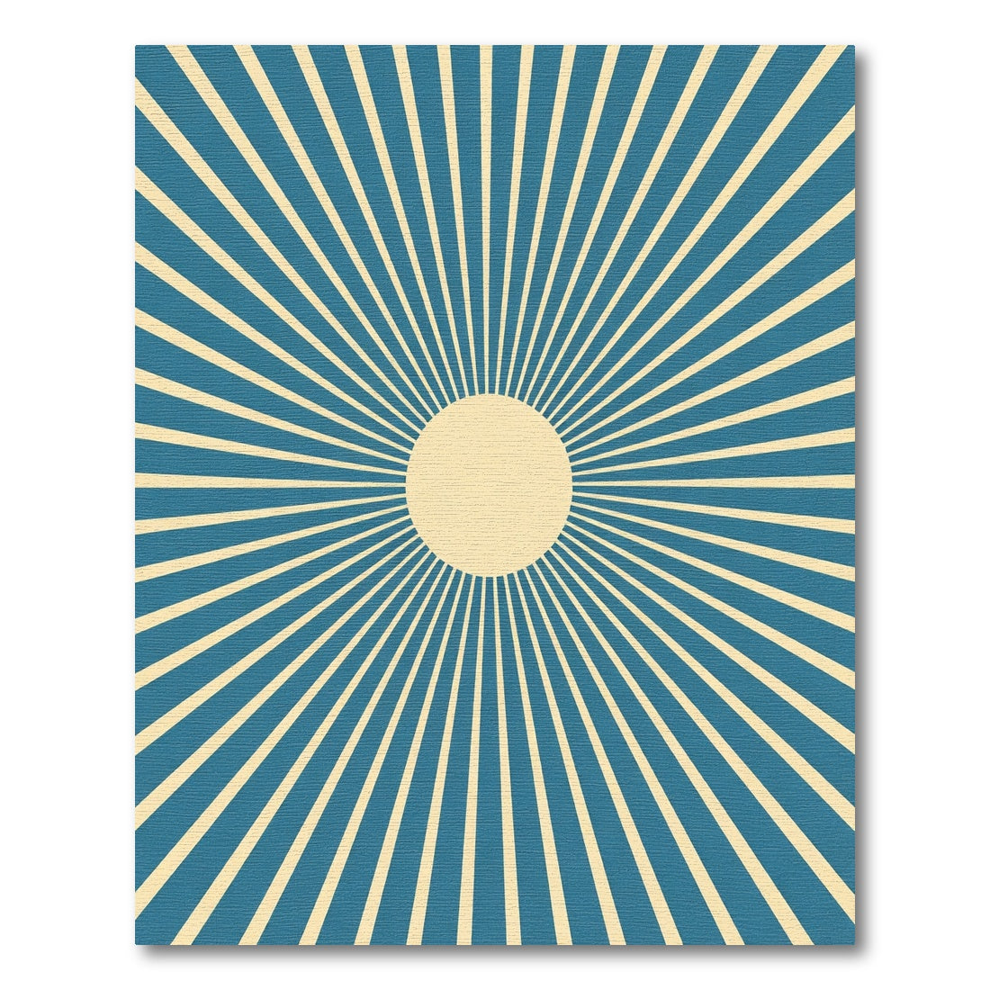 Blue Cream Sunburst Radial Rug