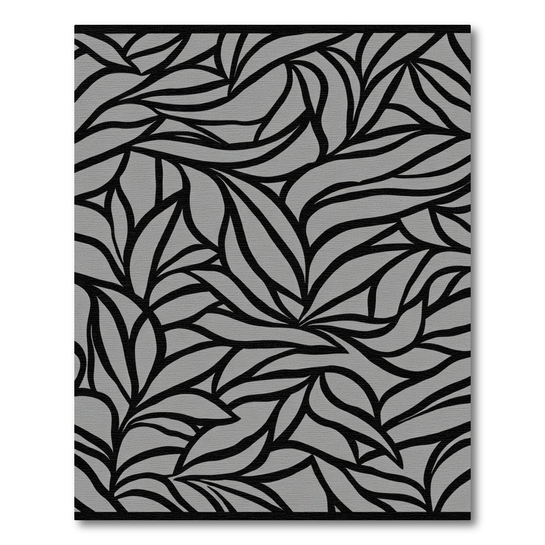 Abstract Black Swirl Gray Rug