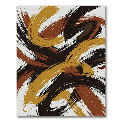 Bold Earth Tones Swirling Strokes Rug