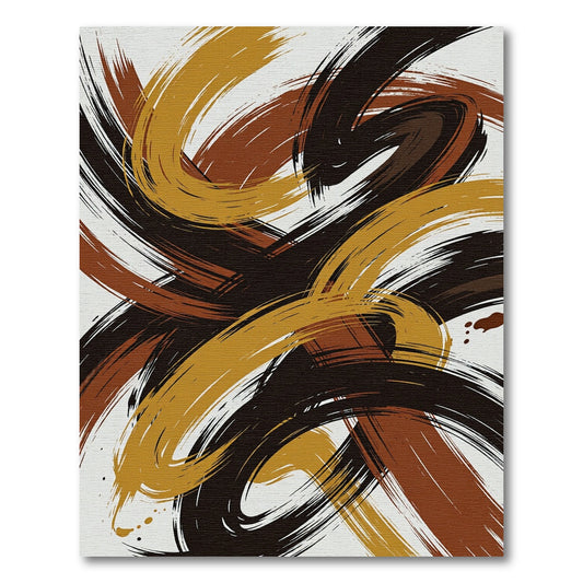 Bold Earth Tones Swirling Strokes Rug