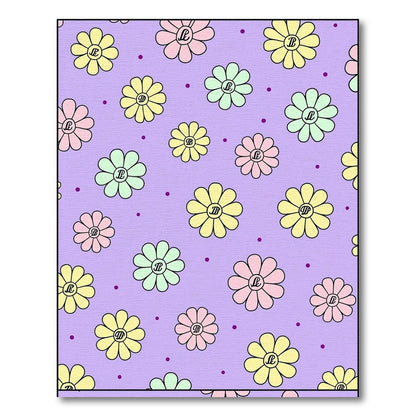 Pastel Floral Dots Lavender Rug