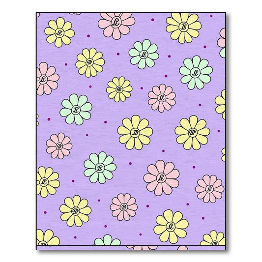 Pastel Floral Dots Lavender Rug