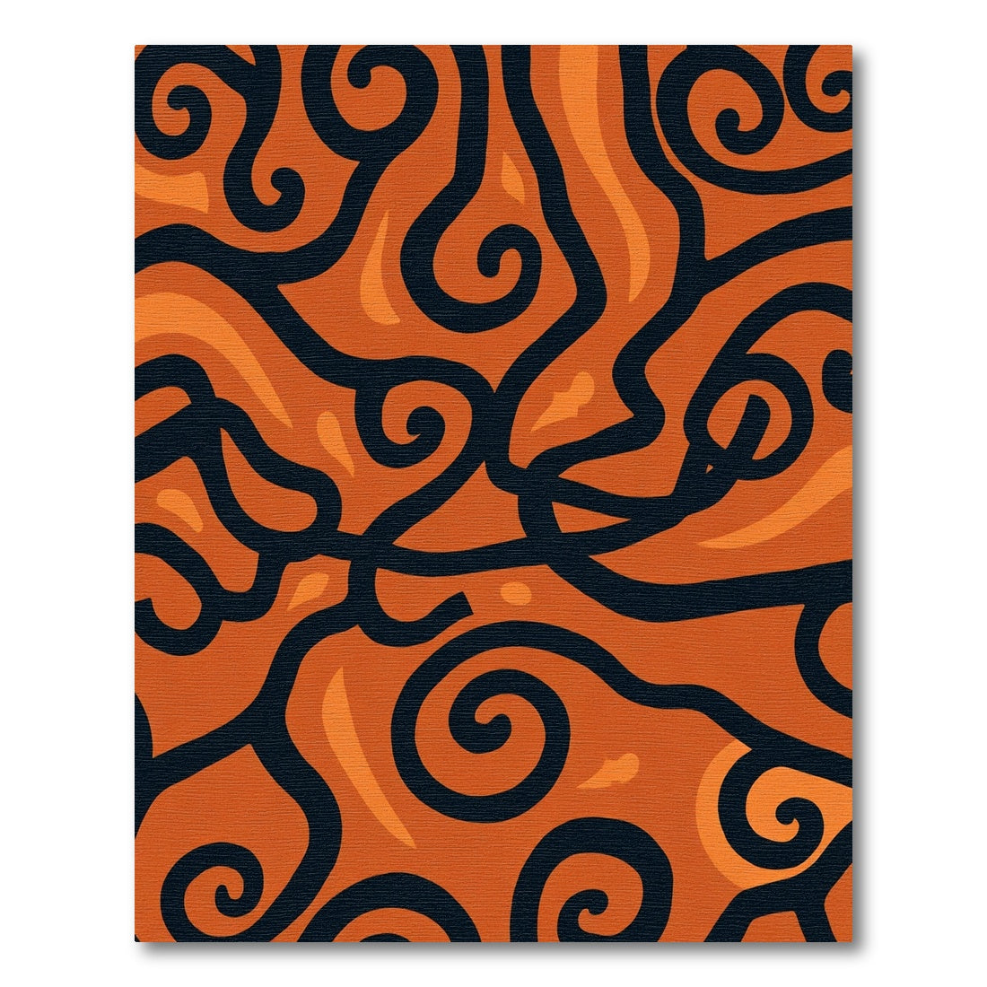 Vibrant Orange Swirl Organic Rug