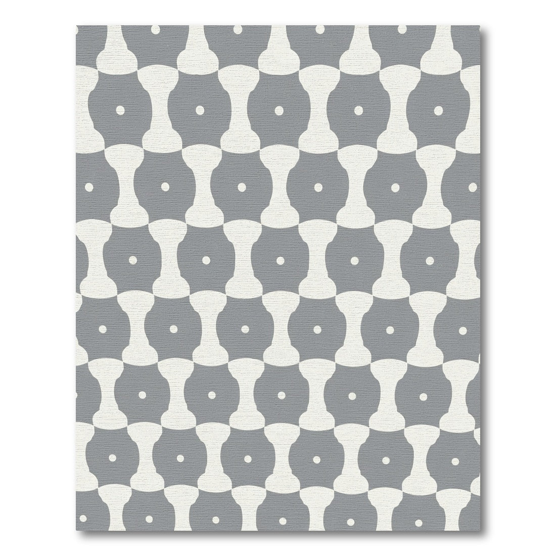 Mid Century Gray Dumbbell Chain Rug