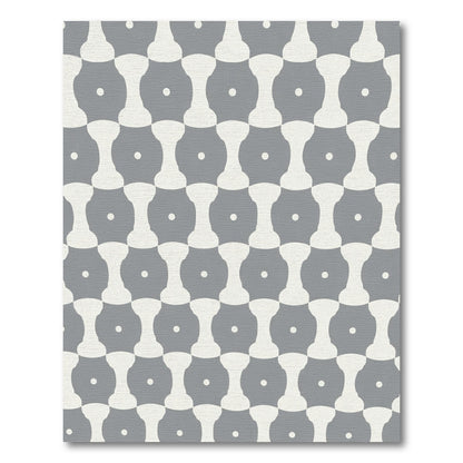 Mid Century Gray Dumbbell Chain Rug