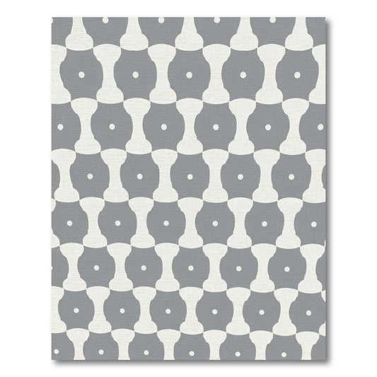 Mid Century Gray Dumbbell Chain Rug