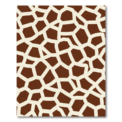 Brown Cream Giraffe Spot Texture Rug