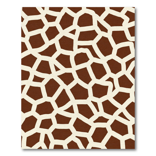 Brown Cream Giraffe Spot Texture Rug