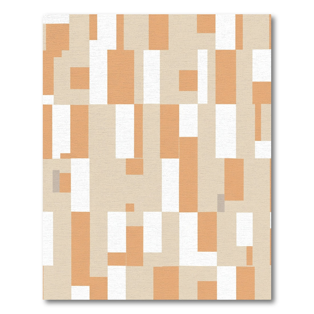 Abstract Rectangles Terra Cotta Overlay Rug