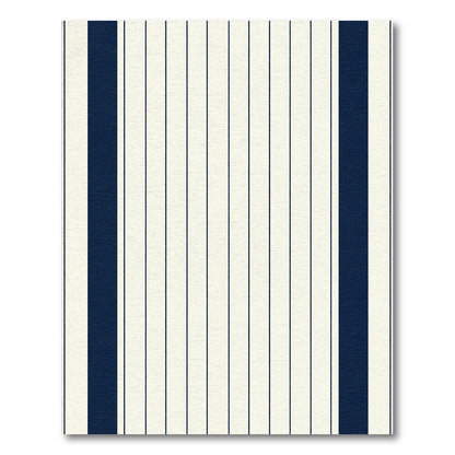 Deep Navy Cream Vertical Stripe Rug