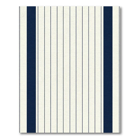 Deep Navy Cream Vertical Stripe Rug
