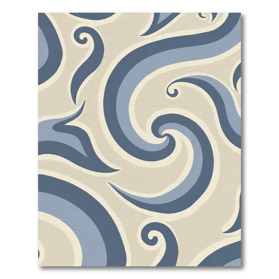 Coastal Blue Swirls Abstract Rug