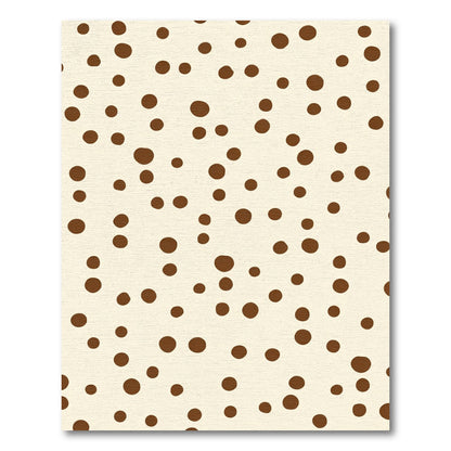 Cream And Brown Polka Dot Scatter Rug