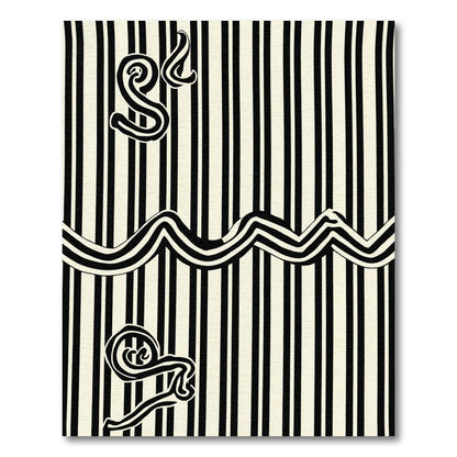 Black Cream Swirl Stripe Rug